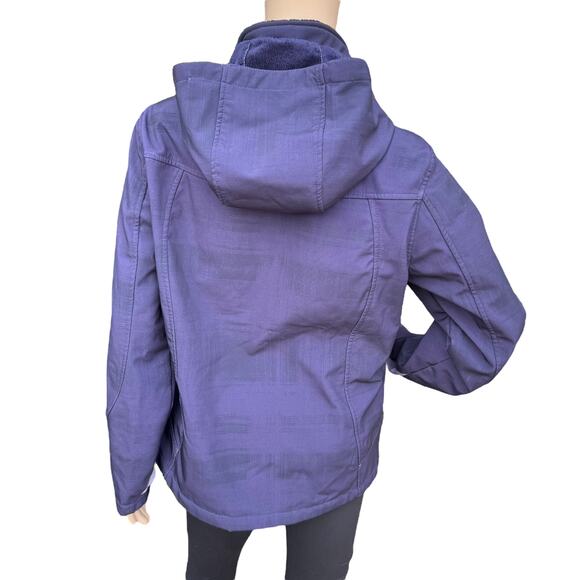 Free Country M Purple Hooded Soft Shell Jacket Full Zip Active Outdoor Coat - Picture 6 of 15